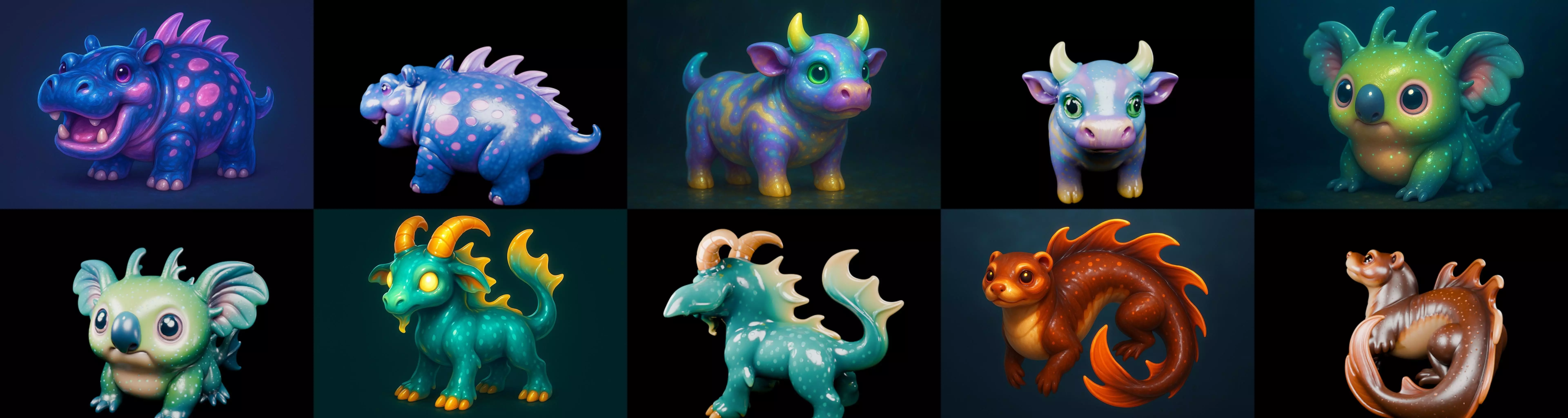 Aqua Animals bundle 3 pack 100 glb 3D model_14
