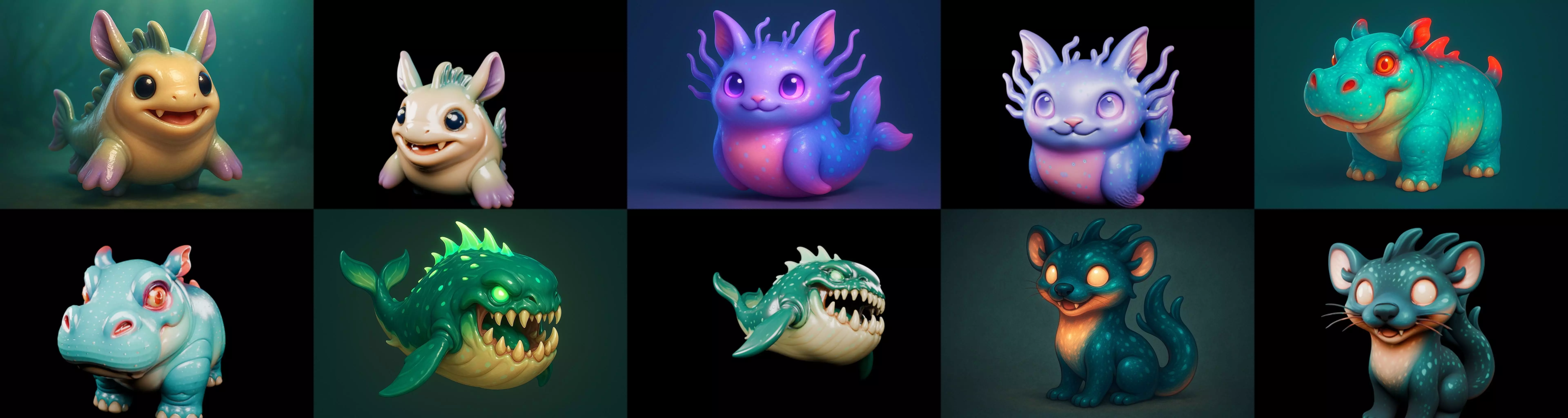Aqua Animals bundle 3 pack 100 glb 3D model_16