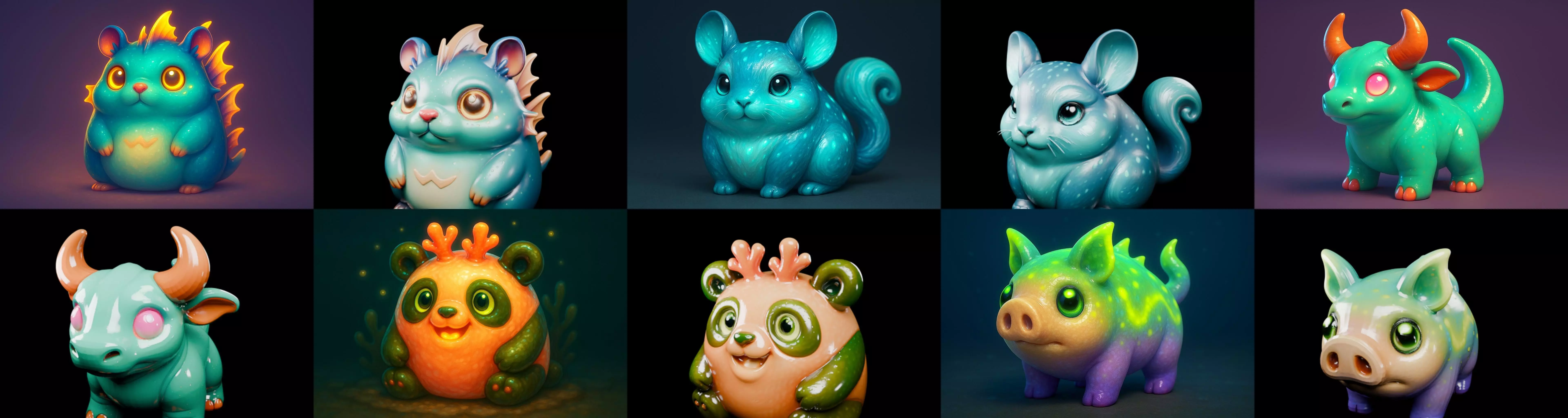Aqua Animals bundle 3 pack 100 glb 3D model_5