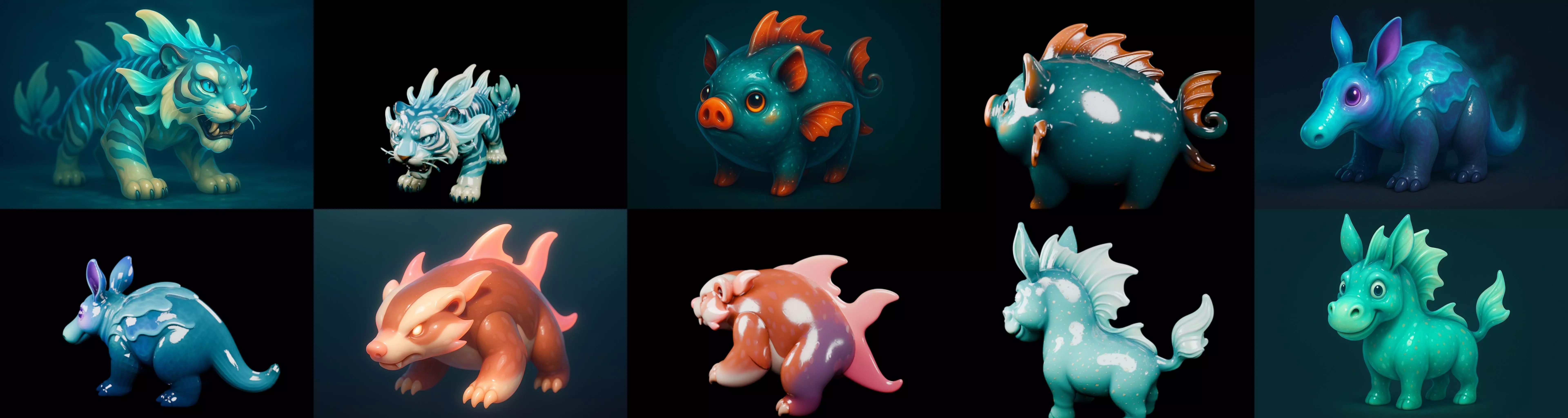 Aqua Animals bundle 3 pack 100 glb 3D model_13