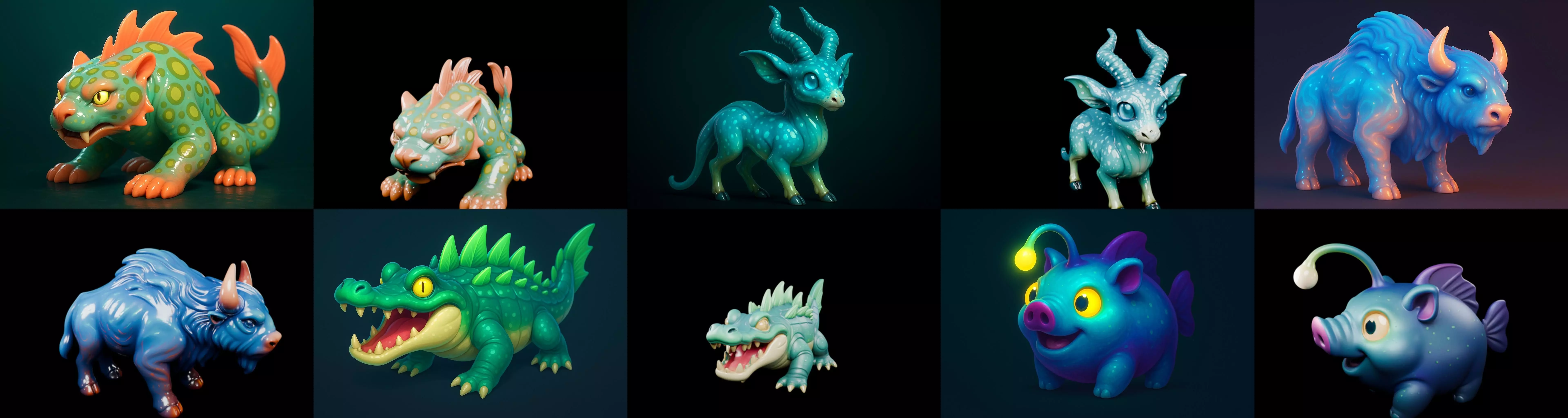 Aqua Animals bundle 3 pack 100 glb 3D model_15