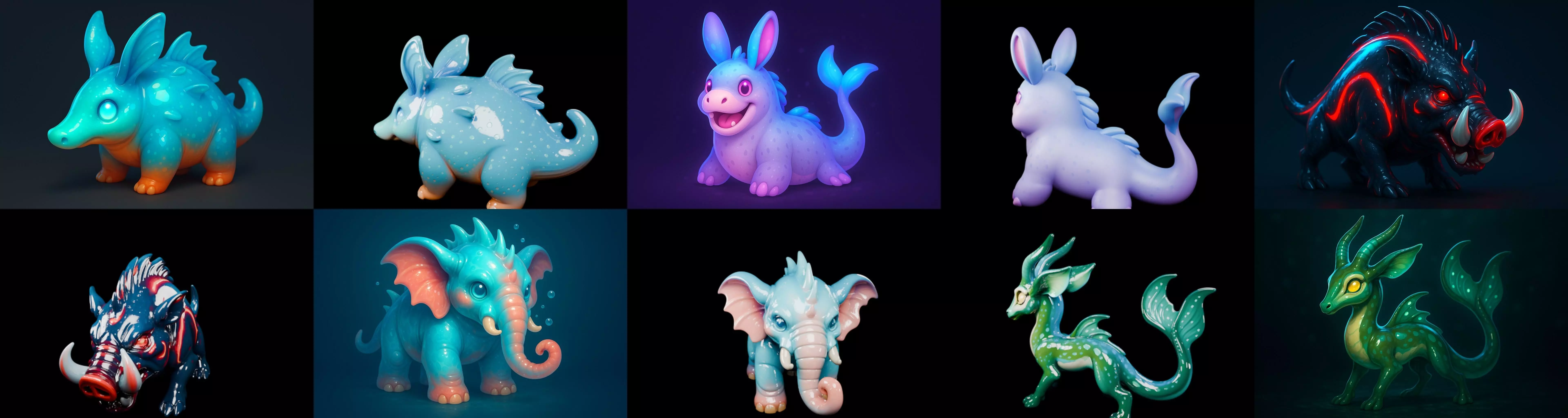Aqua Animals bundle 3 pack 100 glb 3D model_3