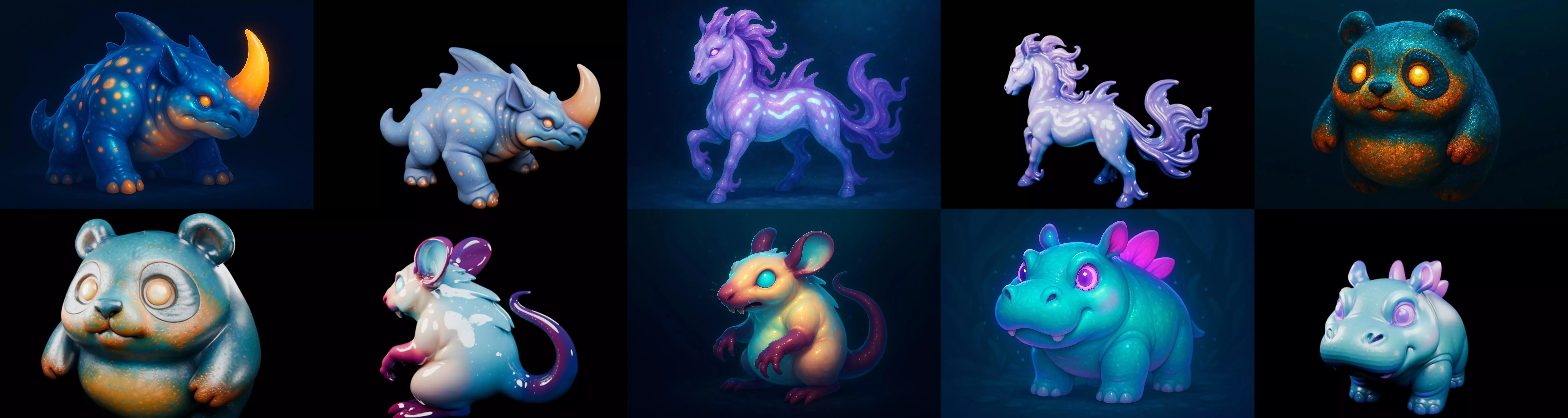 Aqua Animals bundle 3 pack 100 glb 3D model_0