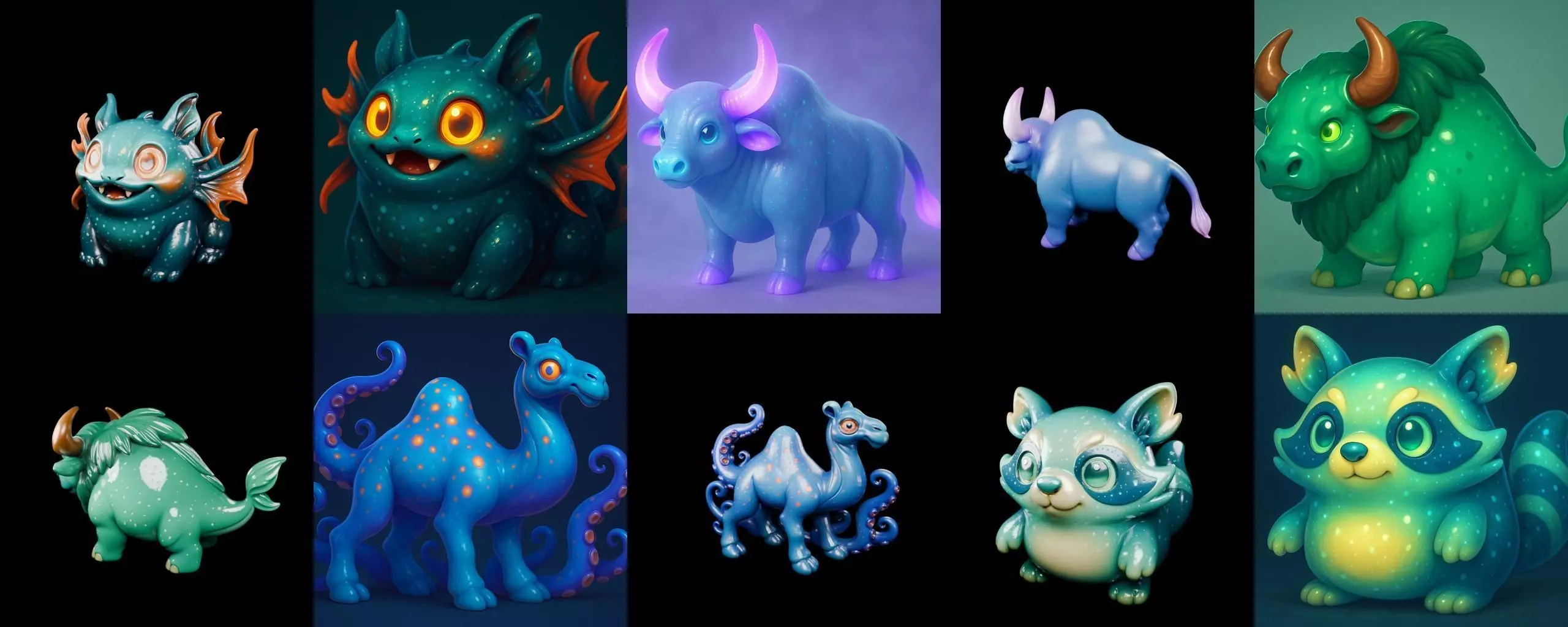 Aqua Animals bundle 3 pack 100 glb 3D model_9