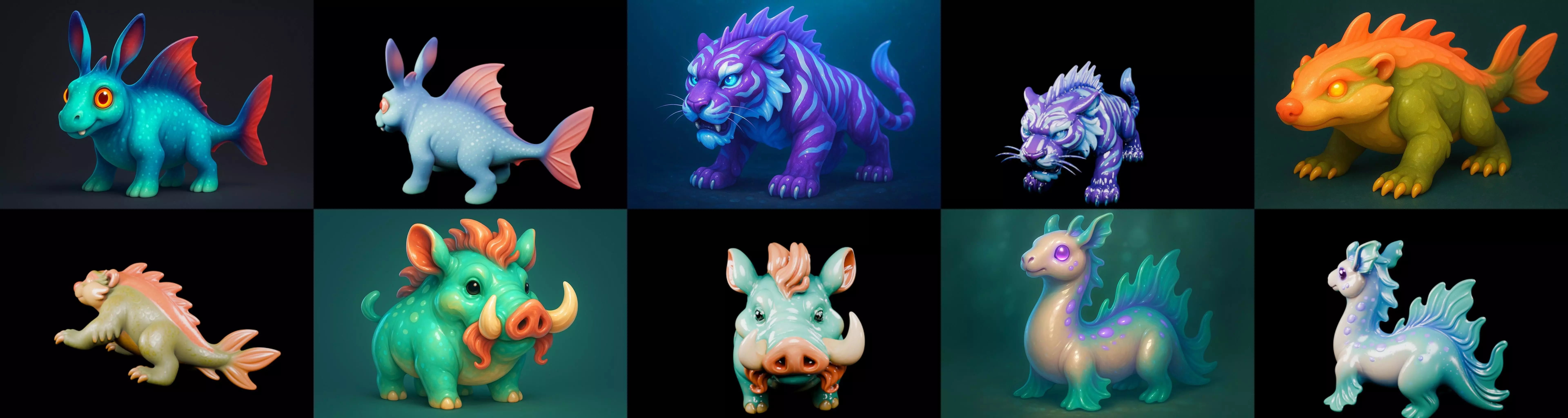 Aqua Animals bundle 3 pack 100 glb 3D model_17