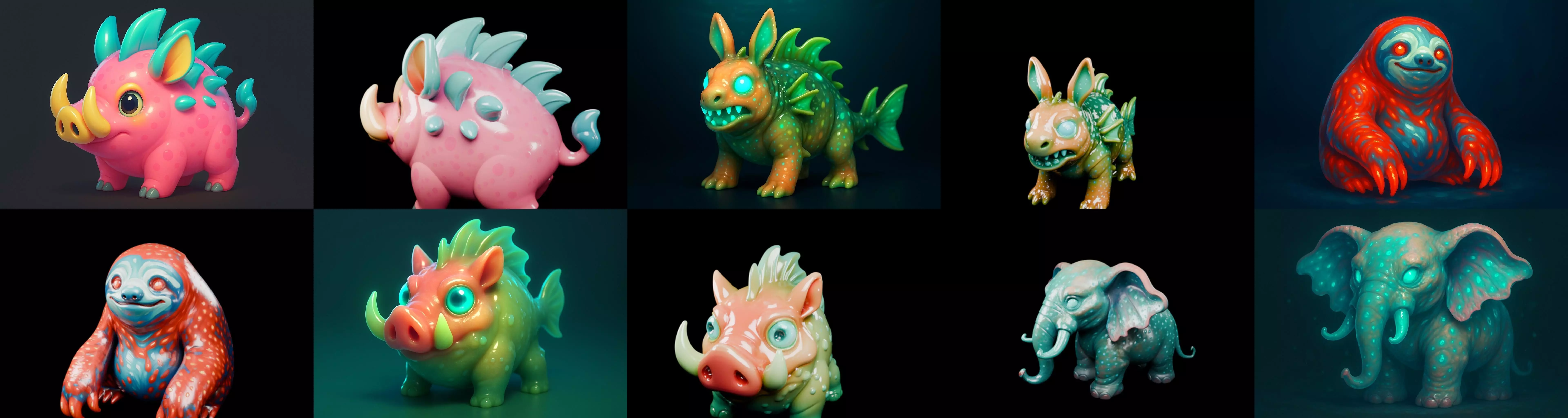 Aqua Animals bundle 3 pack 100 glb 3D model_7