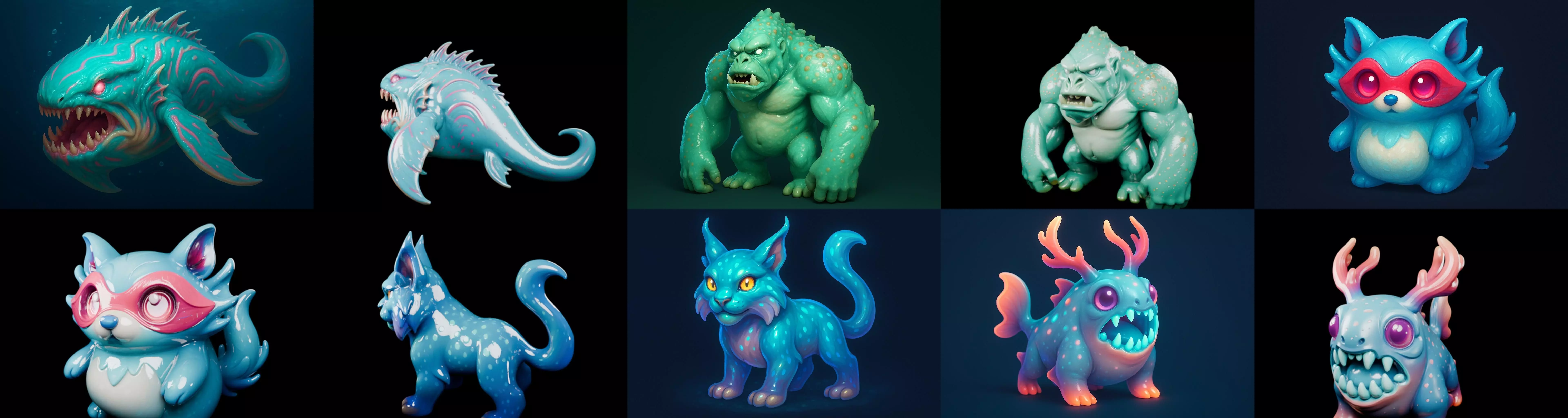 Aqua Animals bundle 3 pack 100 glb 3D model_18