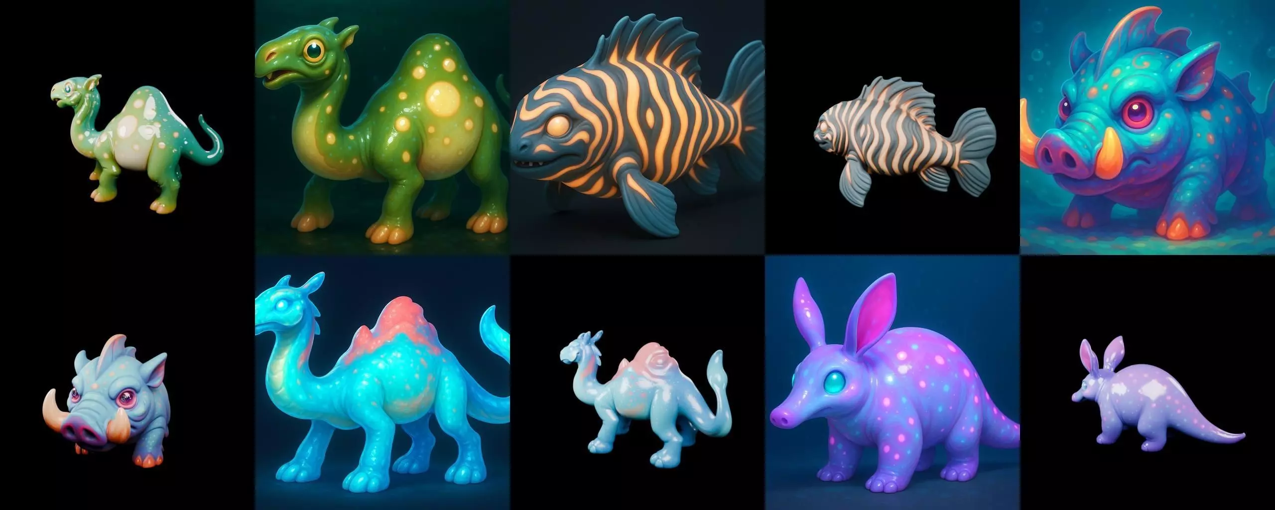 Aqua Animals bundle 3 pack 100 glb 3D model_12