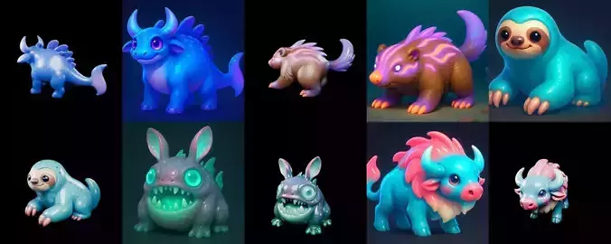 Aqua Animals bundle 1 pack 100 glb