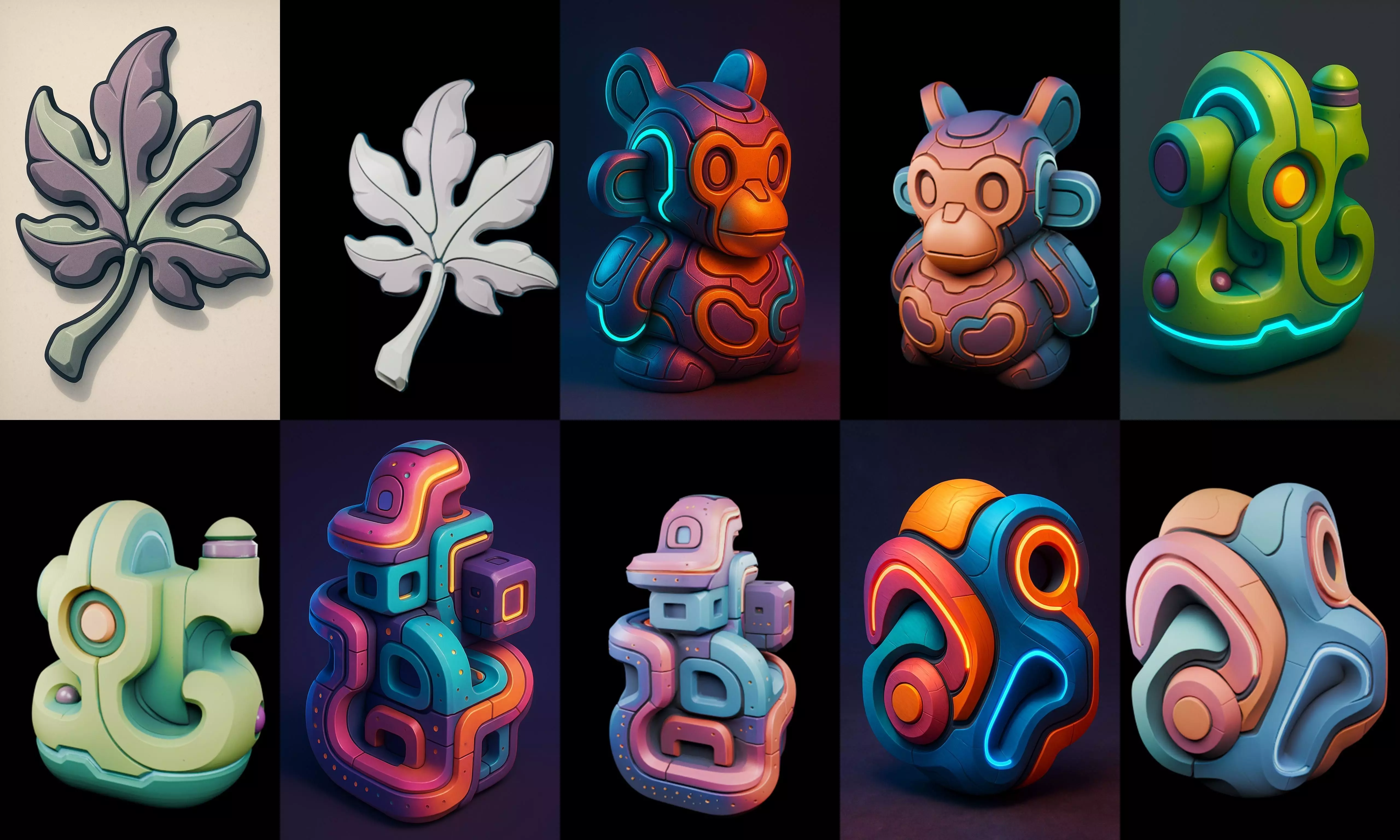 Abstract Shape bundle 9 pack 100 glb 3D model_19