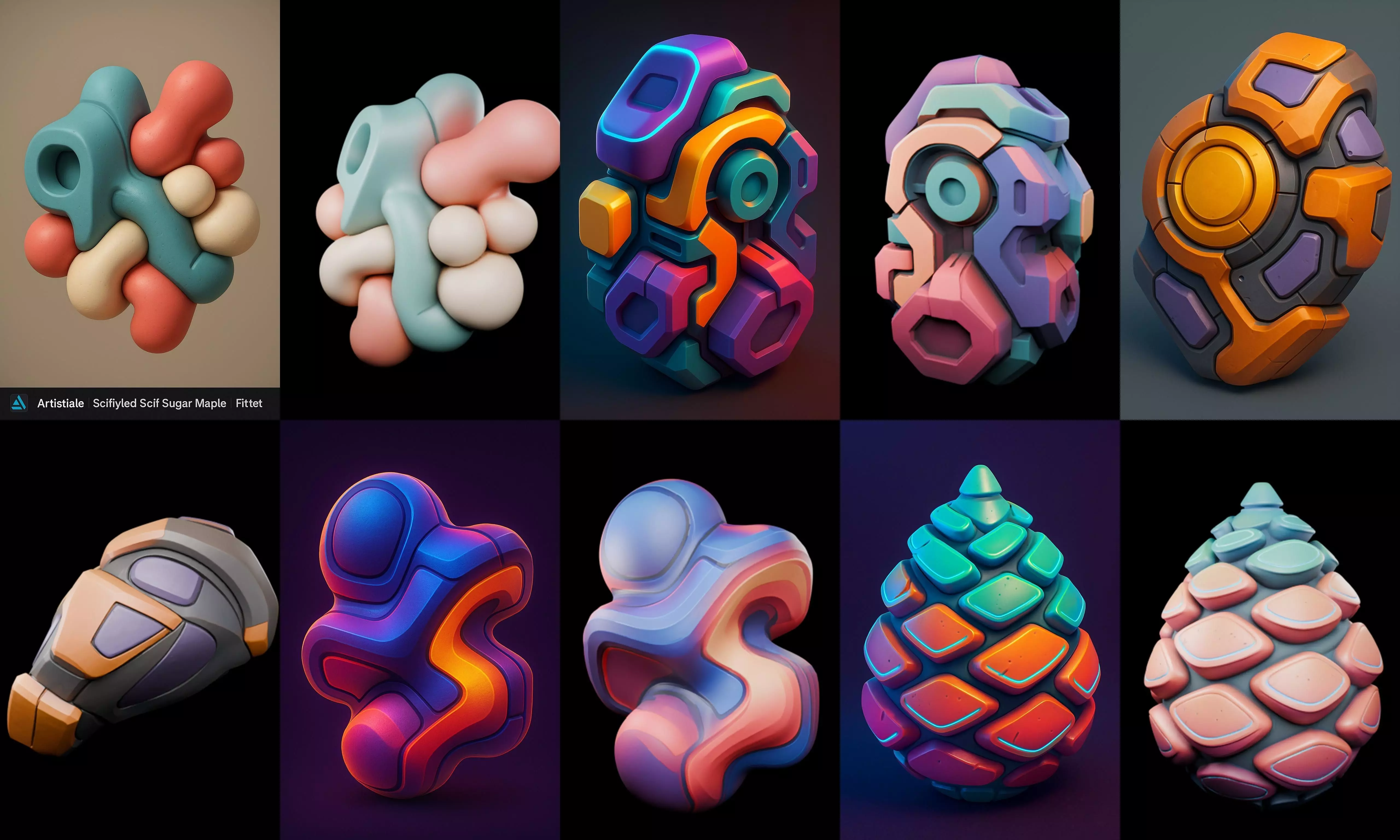 Abstract Shape bundle 9 pack 100 glb 3D model_18