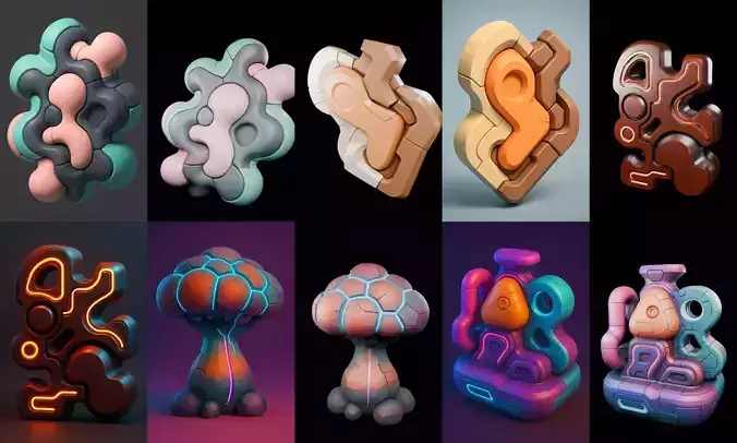Abstract Shape bundle 6 pack 100 glb