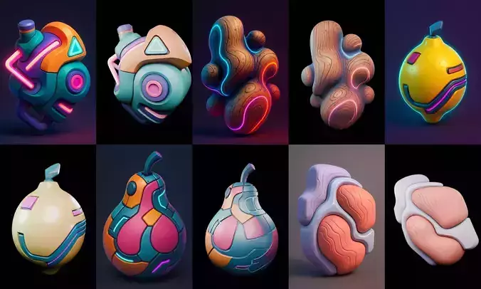 Abstract Shape bundle 5 pack 100 glb