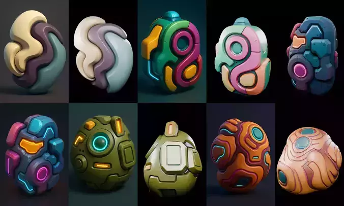 Abstract Shape bundle 4 pack 100 glb