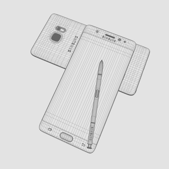 Samsung Galaxy Note7 Low-poly 3D model_6