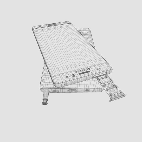 Samsung Galaxy Note7 Low-poly 3D model_3