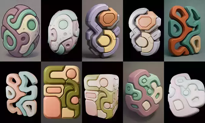 Abstract Shape bundle 22 pack 64 glb