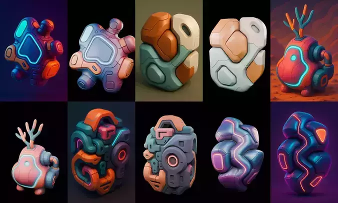Abstract Shape bundle 21 pack 100 glb