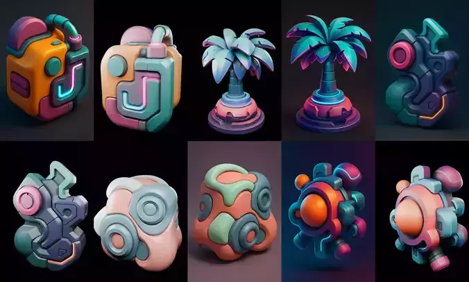 Abstract Shape bundle 2 pack 100 glb