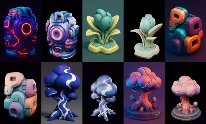 Abstract Shape bundle 18 pack 100 glb