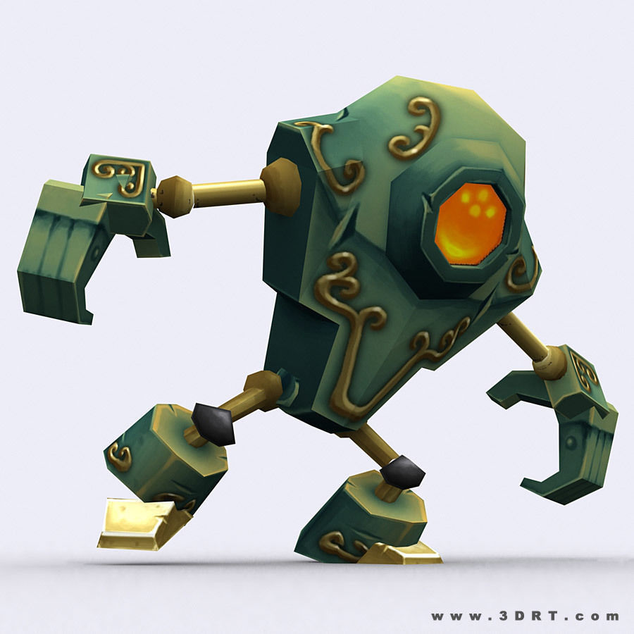 3DRT - Chibii-robot-06 Low-poly 3D model_4