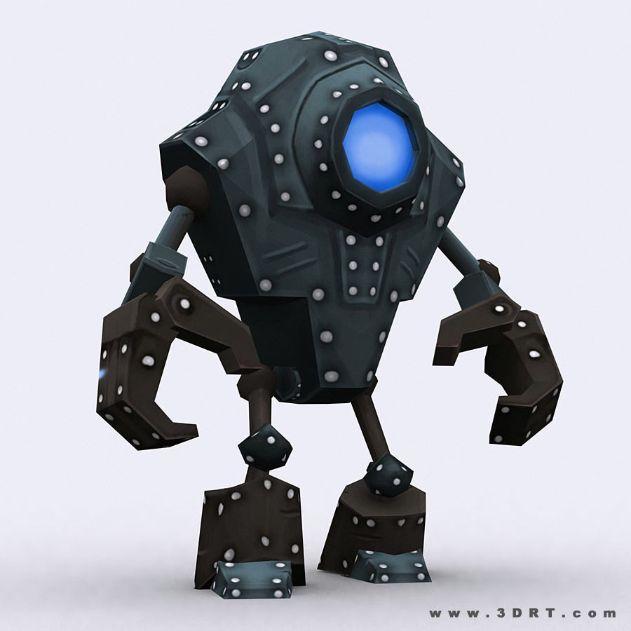 3DRT - Chibii-robot-06 Low-poly 3D model_8