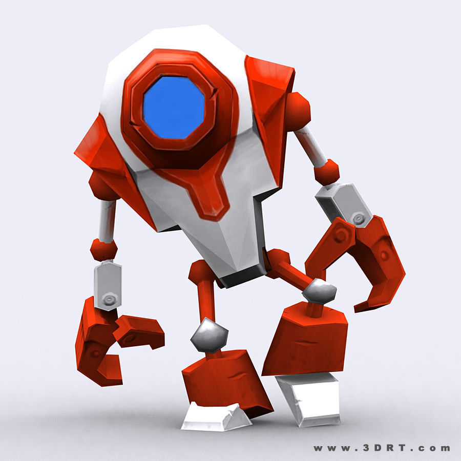 3DRT - Chibii-robot-06 Low-poly 3D model_6