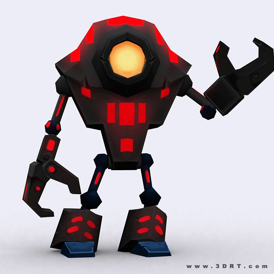 3DRT - Chibii-robot-06 Low-poly 3D model_1