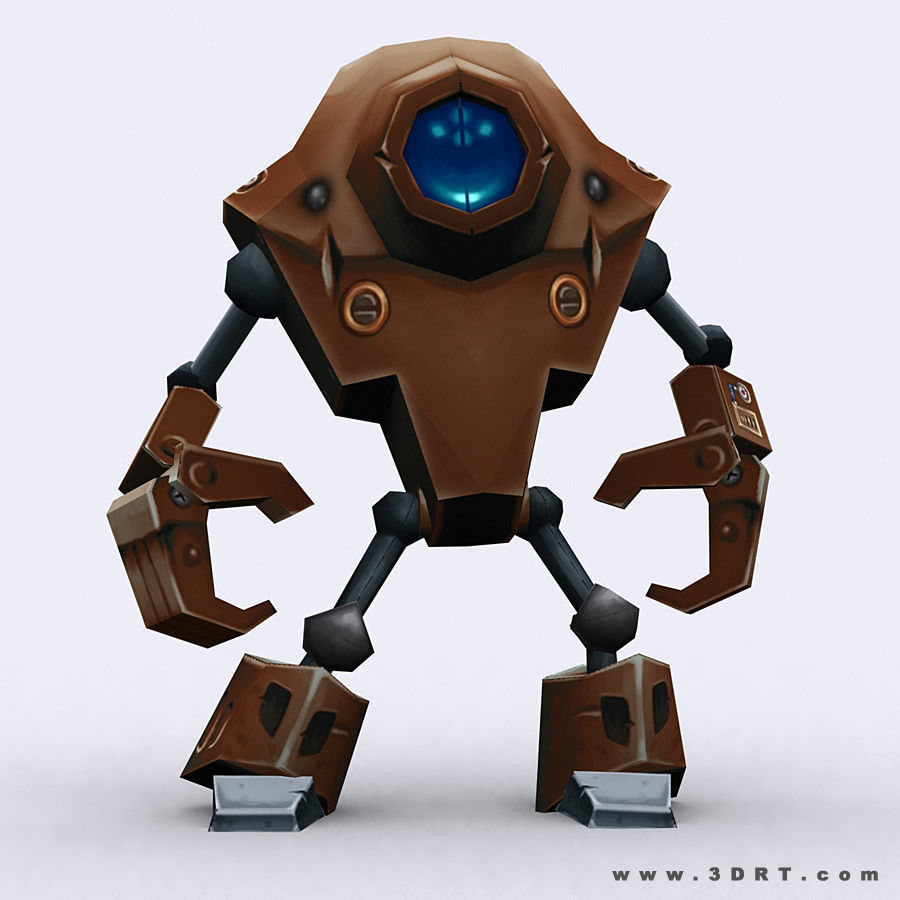 3DRT - Chibii-robot-06 Low-poly 3D model_2