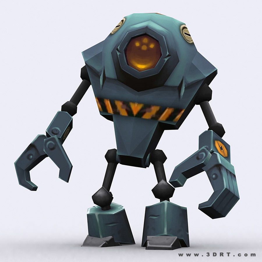 3DRT - Chibii-robot-06 Low-poly 3D model_5