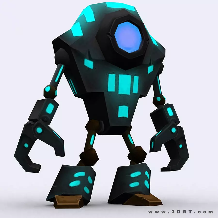 3DRT - Chibii-robot-06 Low-poly 3D model_0