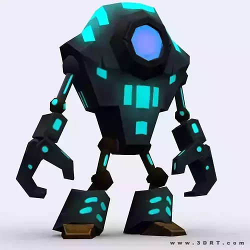 3DRT - Chibii-robot-06 Low-poly 3D model