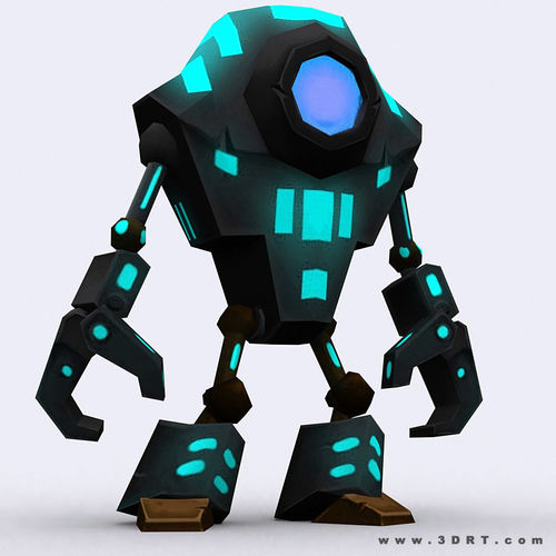 3DRT - Chibii-robot-06 Low-poly 3D model