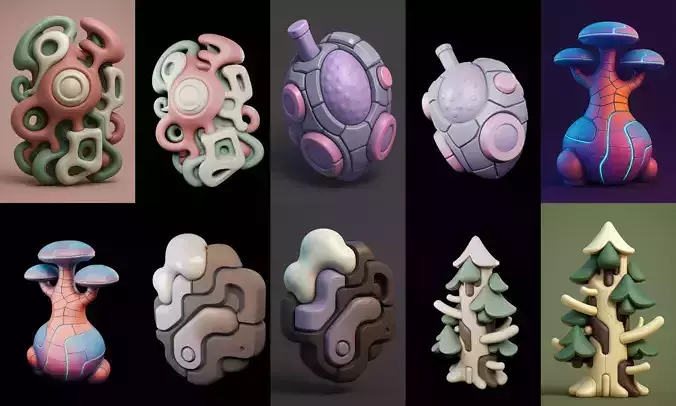 Abstract Shape bundle 14 pack 100 glb