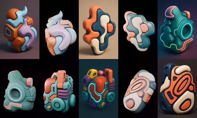 Abstract Shape bundle 11 pack 100 glb