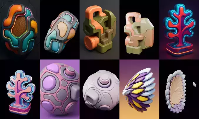 Abstract Shape bundle 10 pack 100 glb