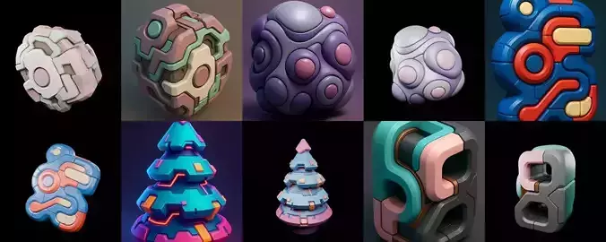 Abstract Shape bundle 1 pack 100 glb