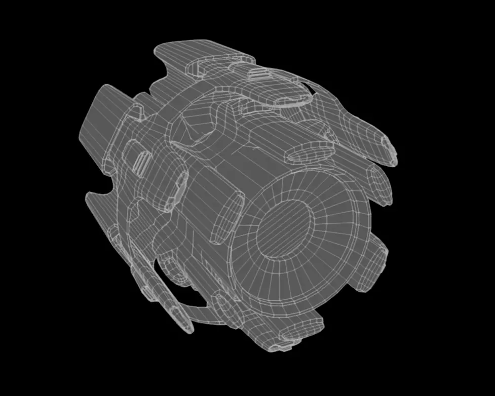 SciFi Engine Low-poly 3D model_10