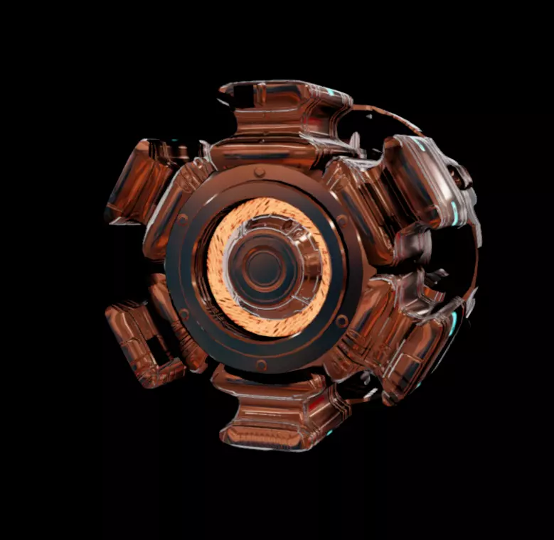 SciFi Engine Low-poly 3D model_5