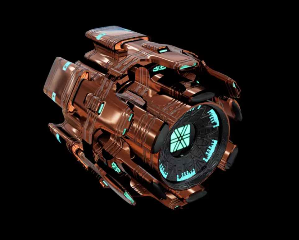 SciFi Engine Low-poly 3D model_6