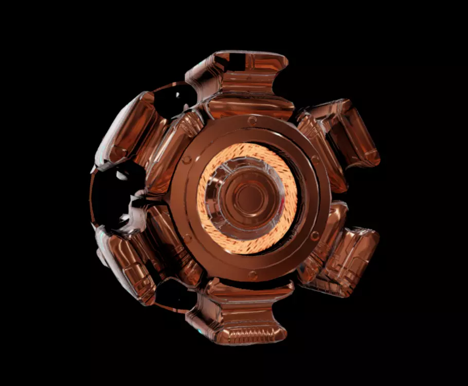 SciFi Engine Low-poly 3D model_2
