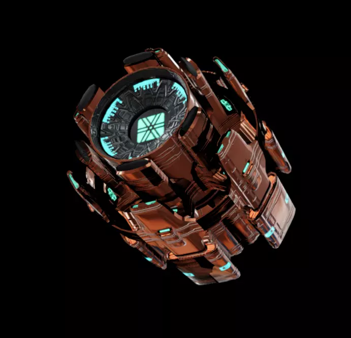 SciFi Engine Low-poly 3D model_7