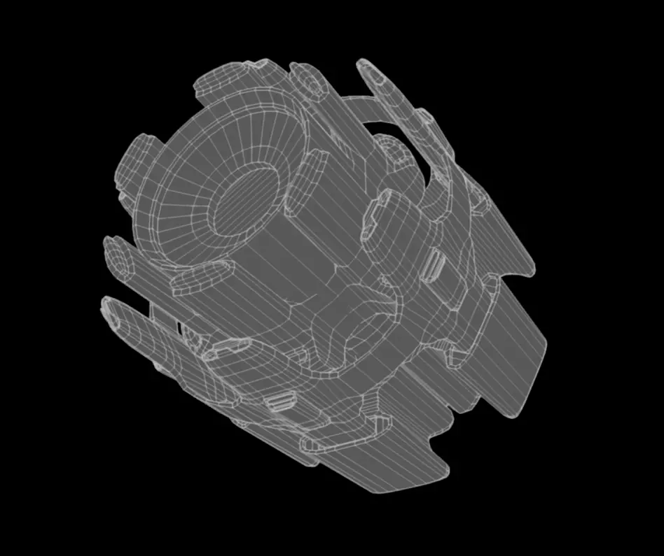 SciFi Engine Low-poly 3D model_11