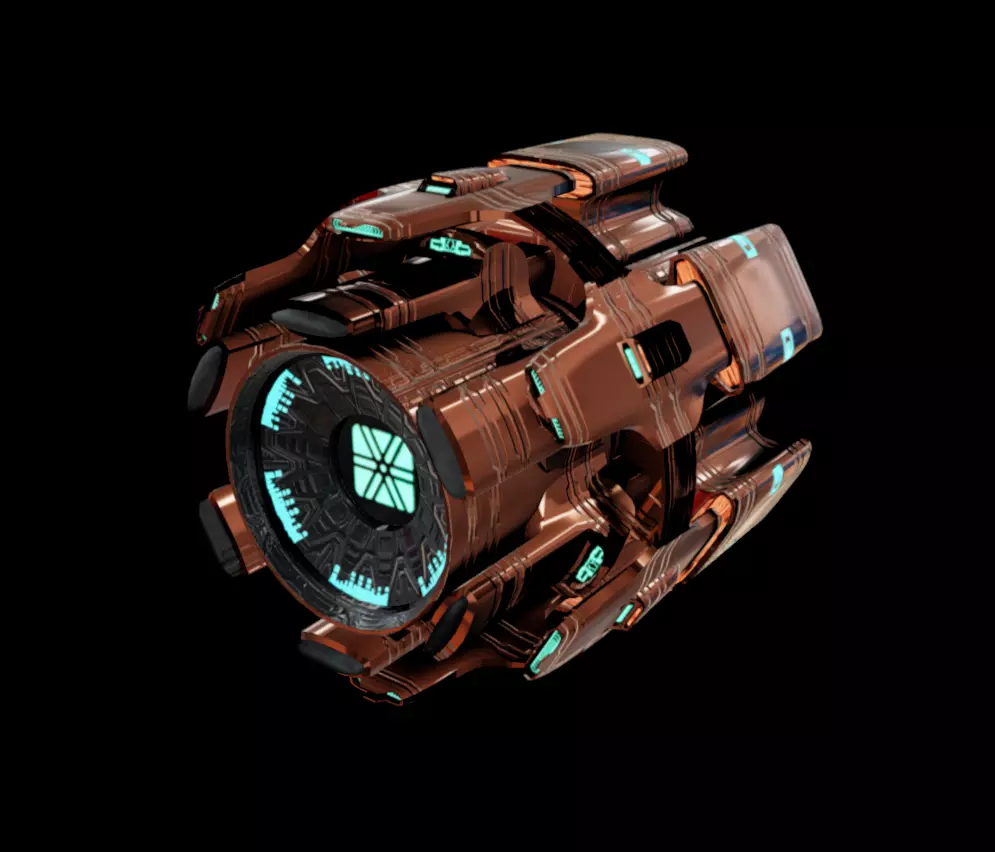 SciFi Engine Low-poly 3D model_1