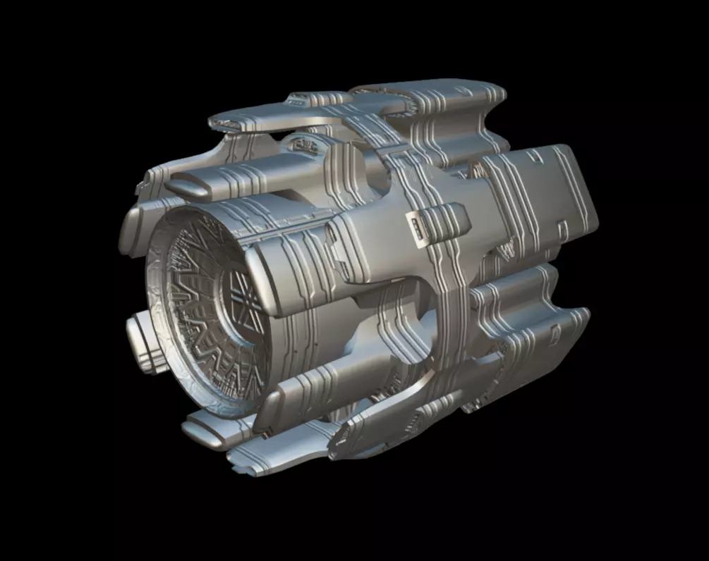 SciFi Engine Low-poly 3D model_8