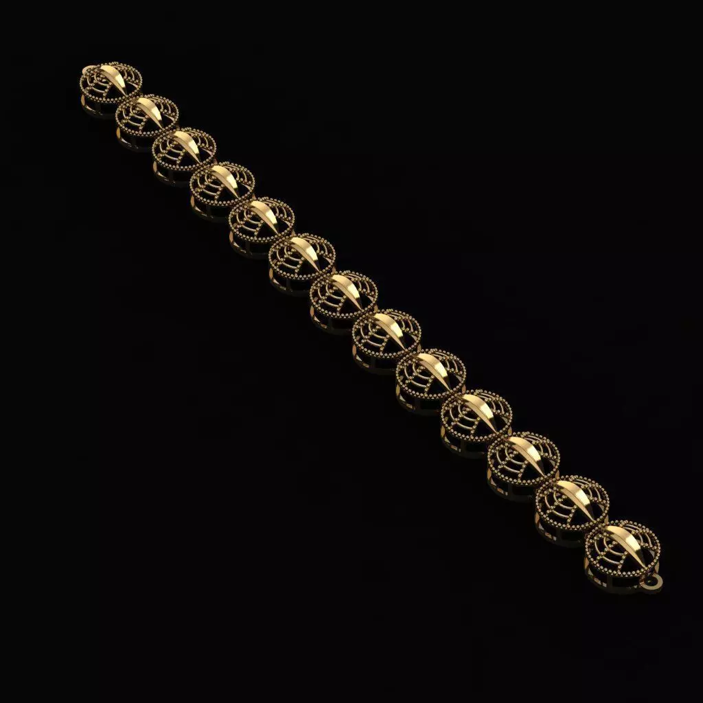 Arabic Chain Bracelet 3D print model_2