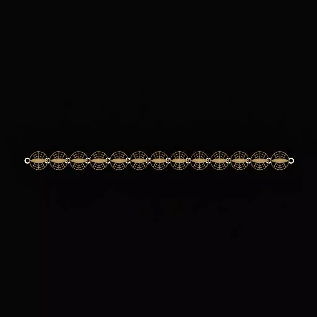 Arabic Chain Bracelet 3D print model_1