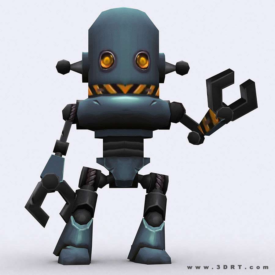 3DRT Chibii-robot 07 Low-poly 3D model_4