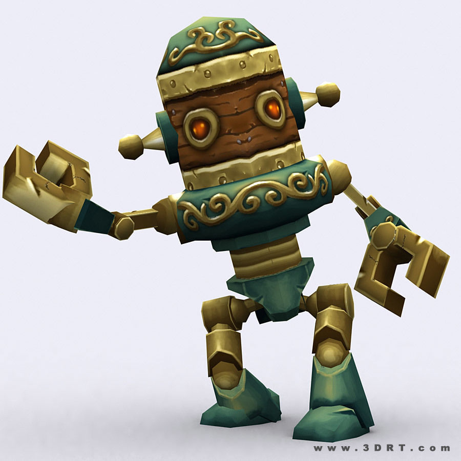 3DRT Chibii-robot 07 Low-poly 3D model_5