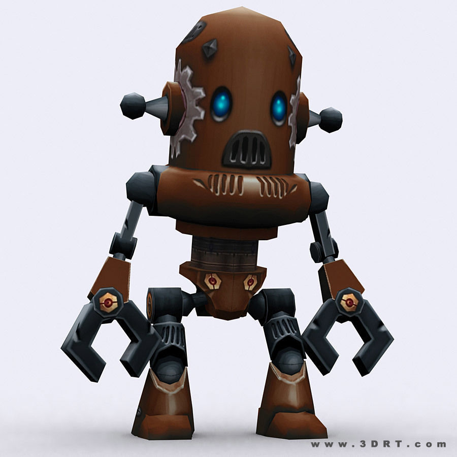 3DRT Chibii-robot 07 Low-poly 3D model_3
